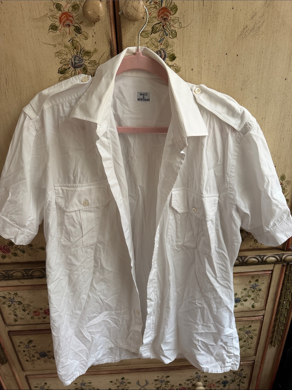 Maus & Hoffman White Short-Sleeve Button-Down Utility Shirt